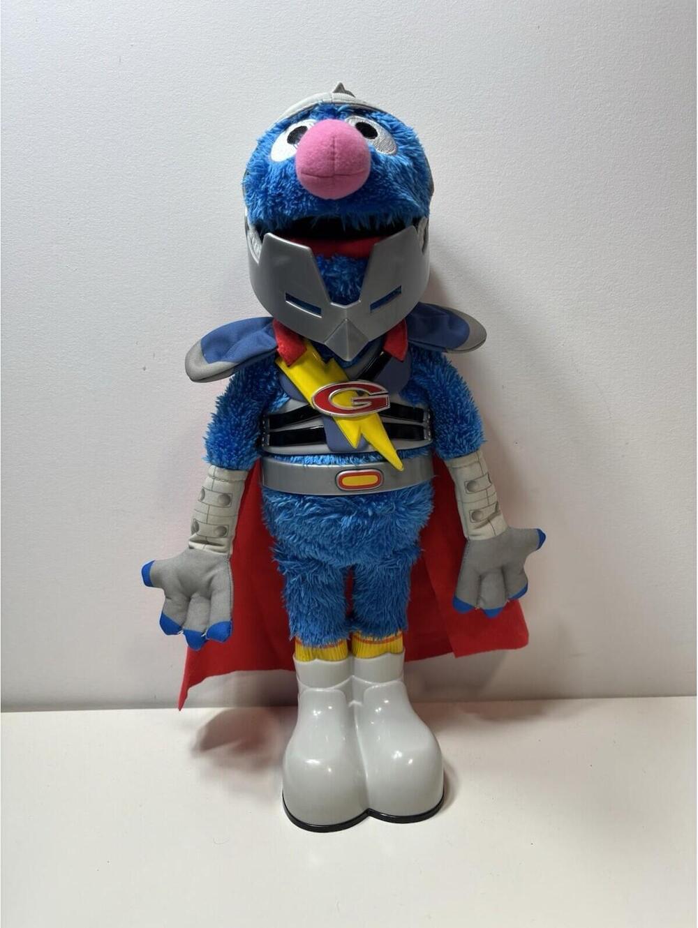 Sesame Street Flying Super Grover 2.0 Talking Plush Character Hasbro 2011 Works